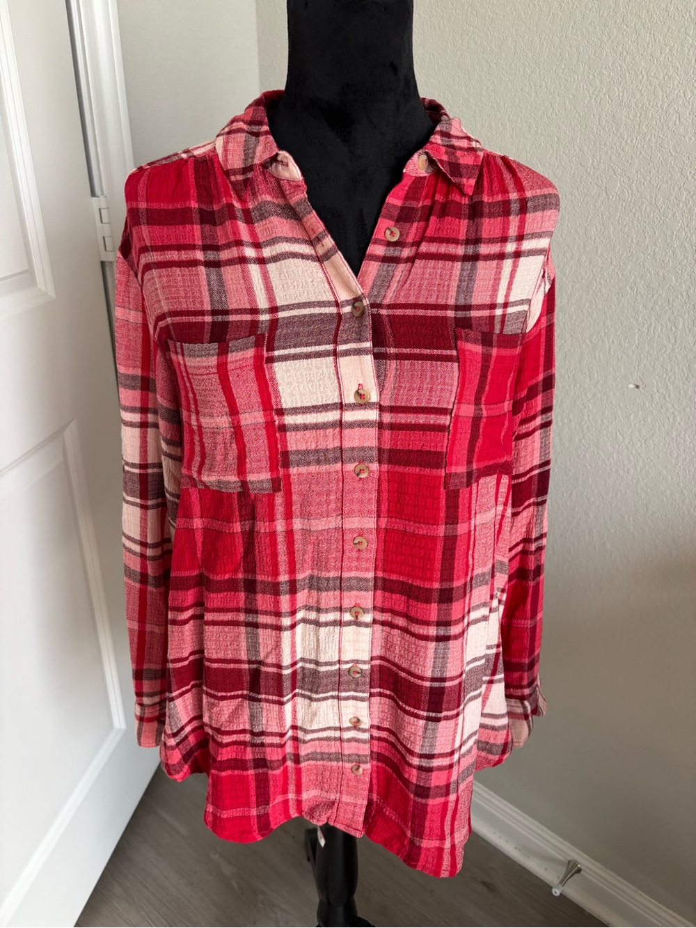 Pilcro by Anthropologie relaxed plaid button-down NWT Size Medium